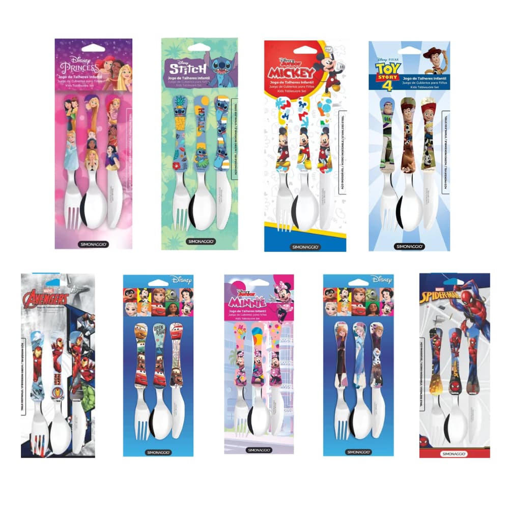 Talher Infantil Inox Personagens | Minnie, Homem Aranha, Frozen, etc