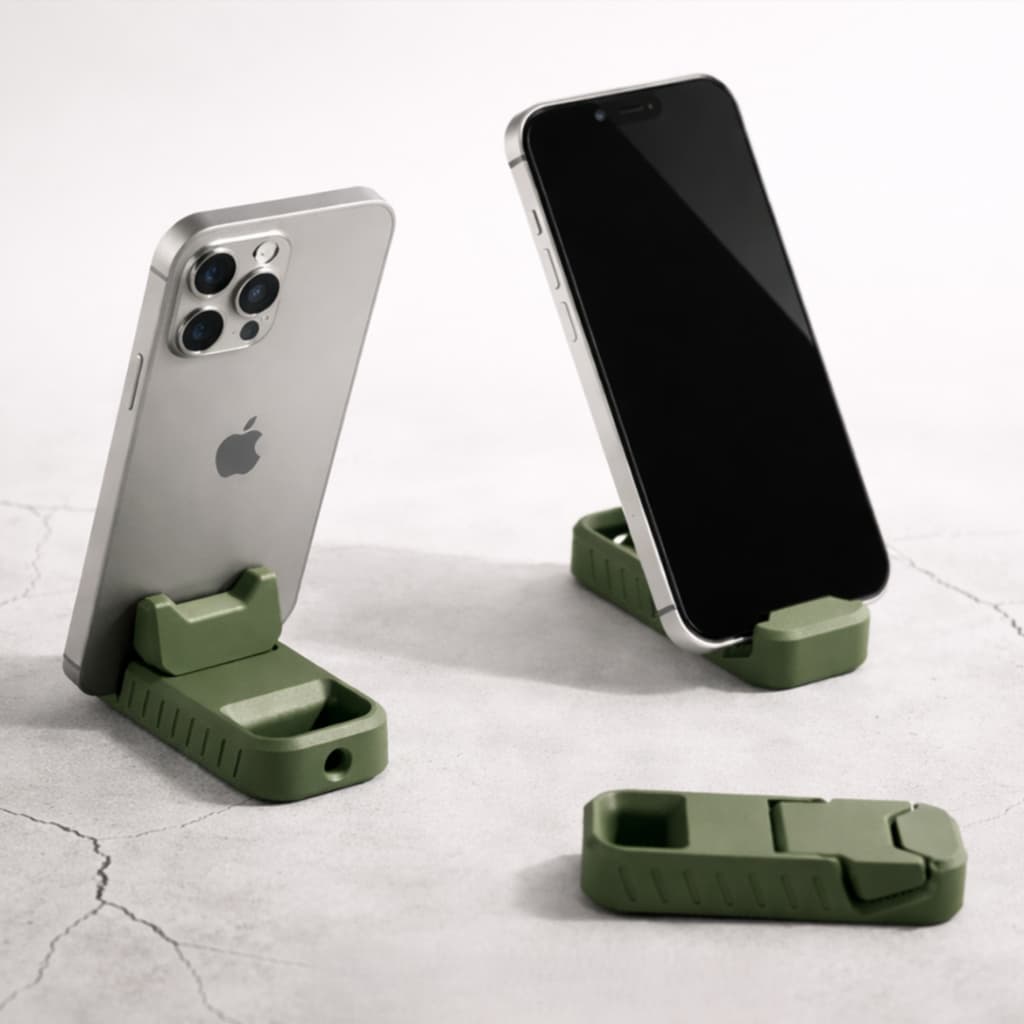 Suporte Celular Universal Ajustável | Dobrável Mesa Base Antiderrapante | Portátil Compacto Resistente Minimalista.