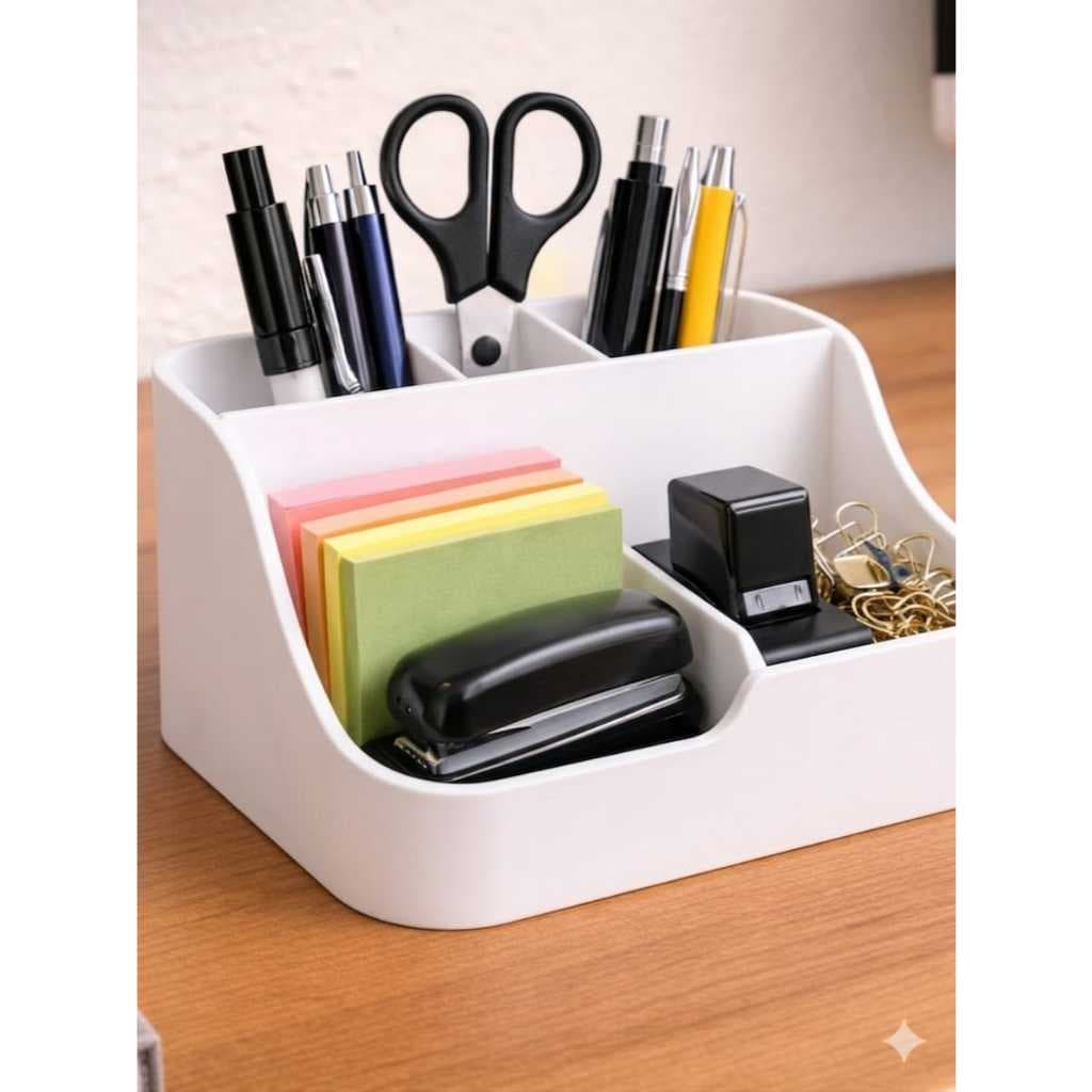 Organizador de Mesa  Para Escritório 5 Divisões Porta Lapís Caneta Clips Tesoura