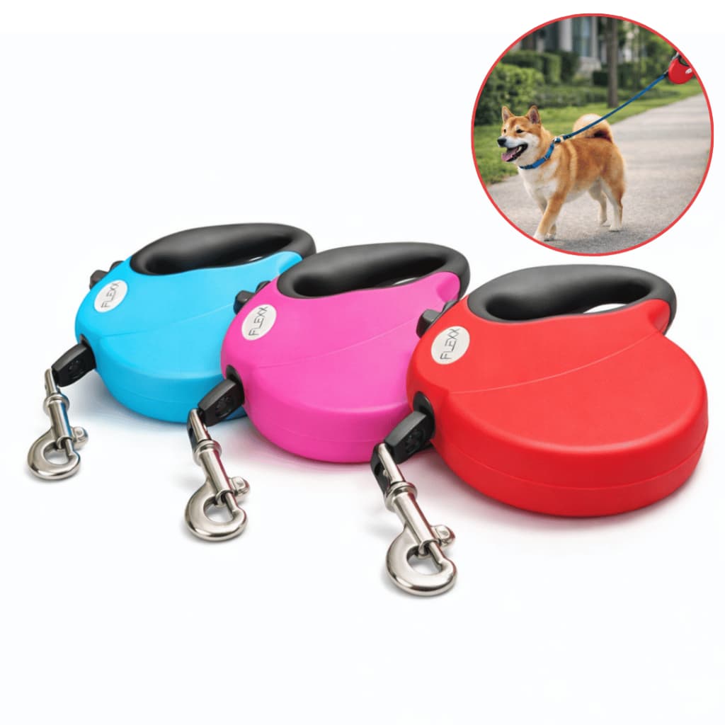Guia Retrátil Flexx para Cachorro 3m 4m 5m com Trava