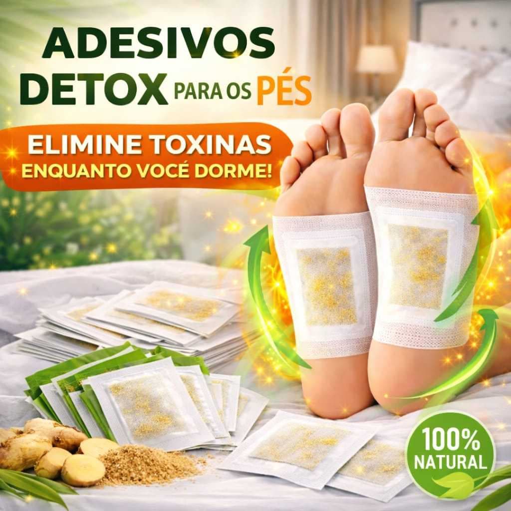 Adesivo Relaxante Detox para Pés Eliminador Toxinas Inchaço Alivio de Dores Bem Estar do Sono Saude