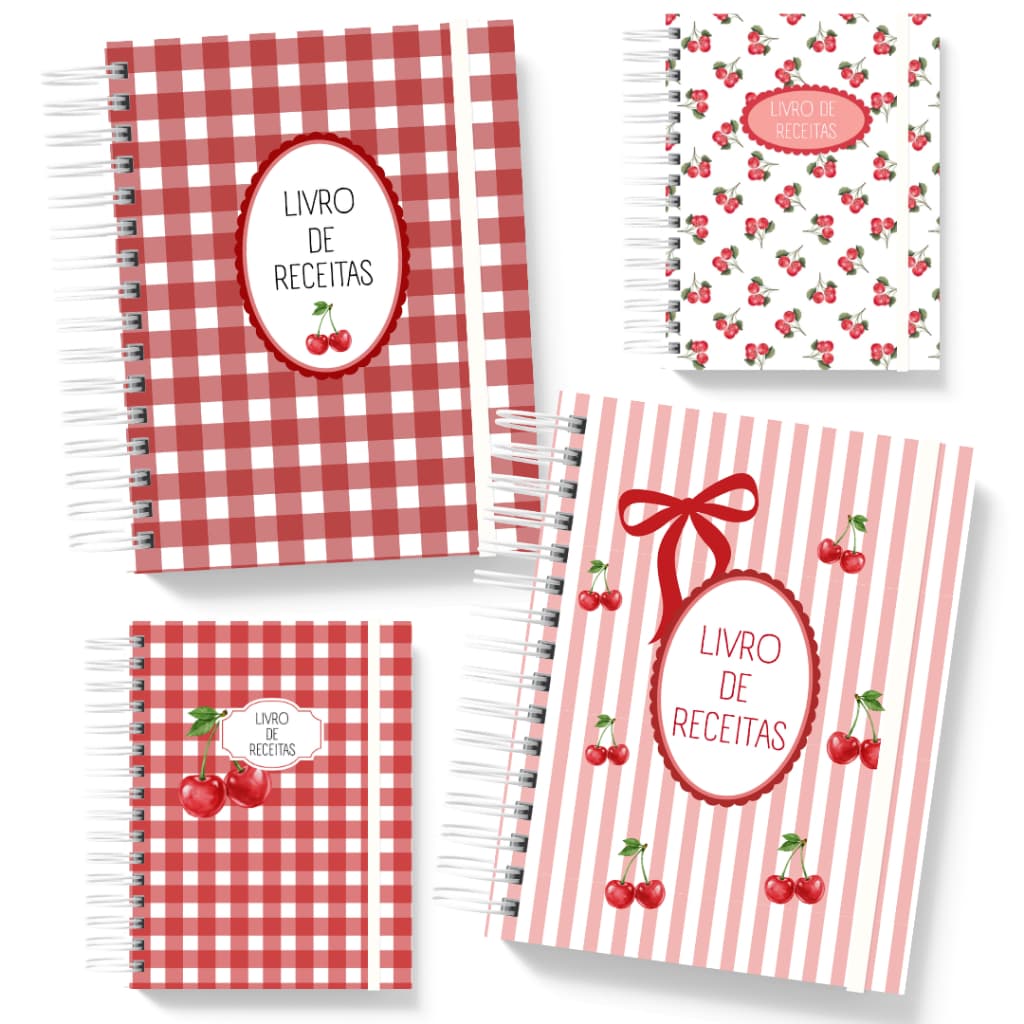 Caderno de Receitas / Livro de Receitas Premium  - 200 pág (100 folhas) - A5