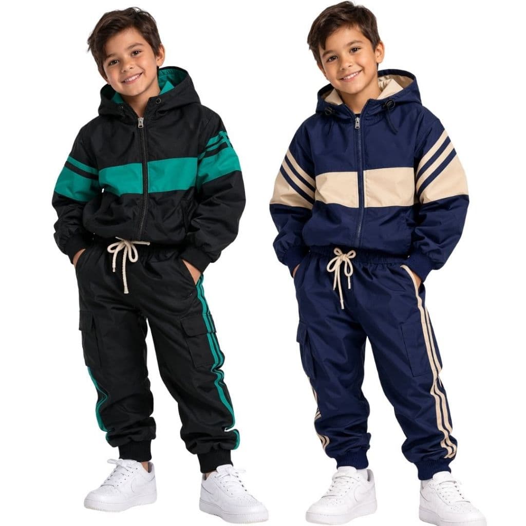 Conjunto Corta Vento Infantil Juvenil Menino 2 ao 16 Conjubto de Frio Menino / Conjunto Inverno
