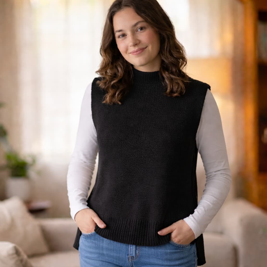 Colete Feminino de Tricot – Textura Lisa | Macio e Versátil