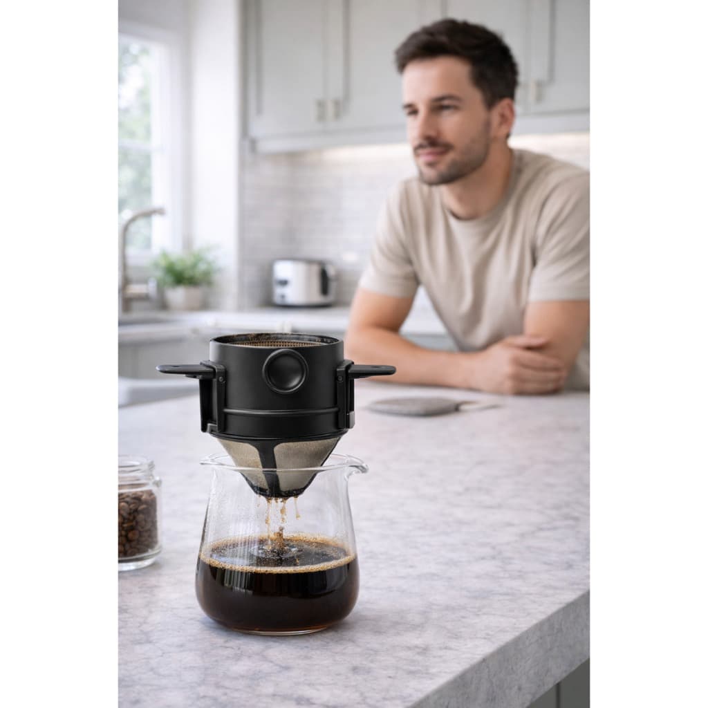 Mini Filtro Coador de Café Portátil reutilizável com suporte