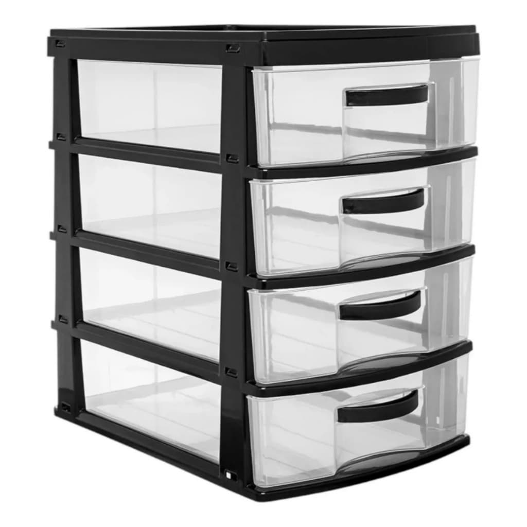 Gaveteiro Organizador de Mesa 4 Gavetas Multiuso em Plástico Resistente Jaguar