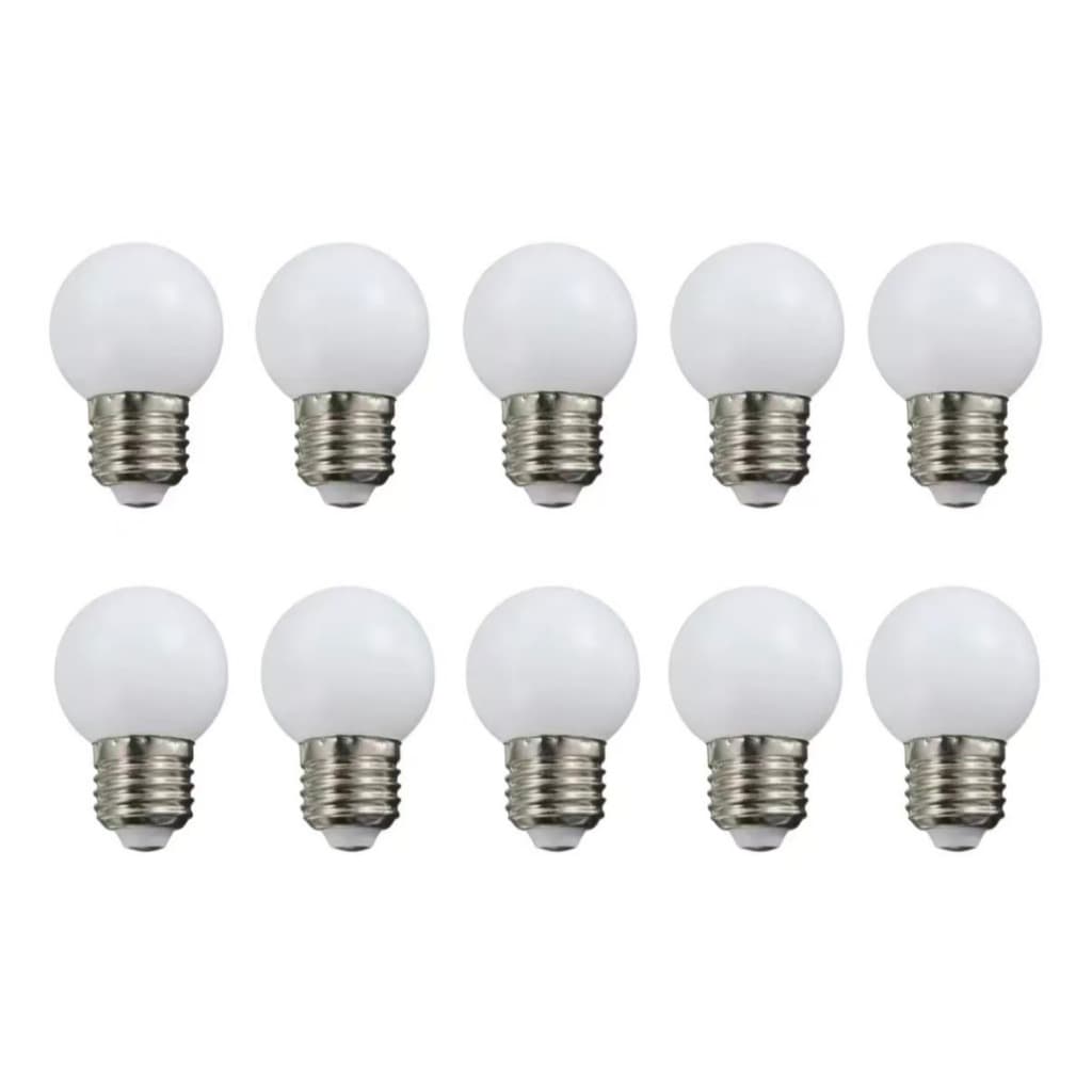 Kit 10 Lâmpada Led Bolinha E27 G45 Varal Espelho Camarim