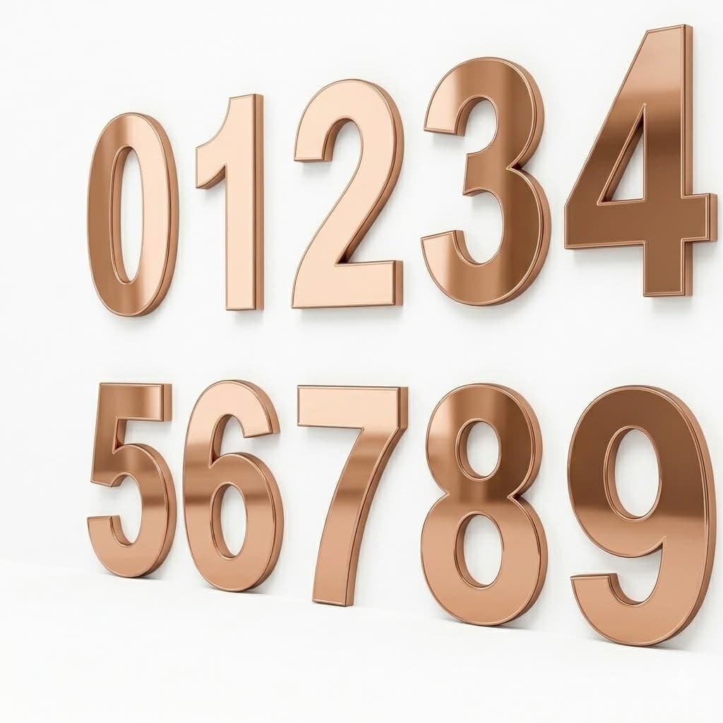 Kit Números Residenciais Acrilícos 2mm Espelhados 12cm Com Fita Dupla Face