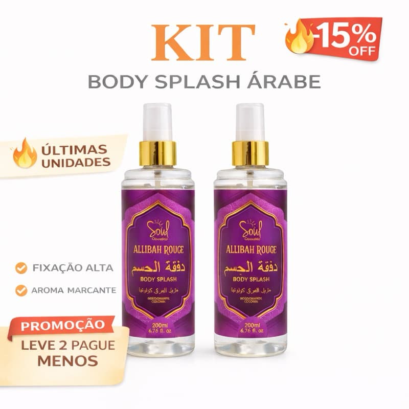 Body Splash Árabe Soul Feminino 200ml - Frescor Exótico e Elegância com Alta Durabilidade