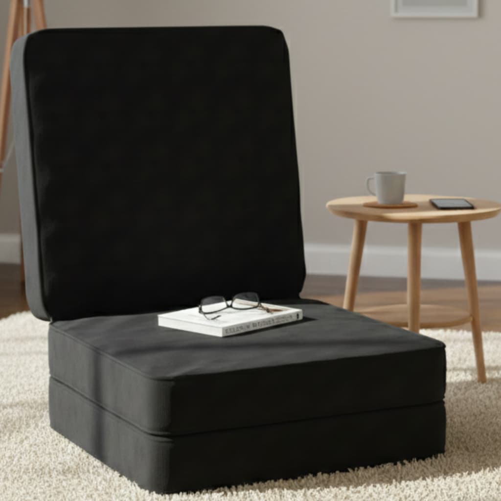Puff Colchonete Dobrável / Sofá 3 em 1 Solteiro Cama Multiuso Espuma D15 Macio e Leve Super Premium