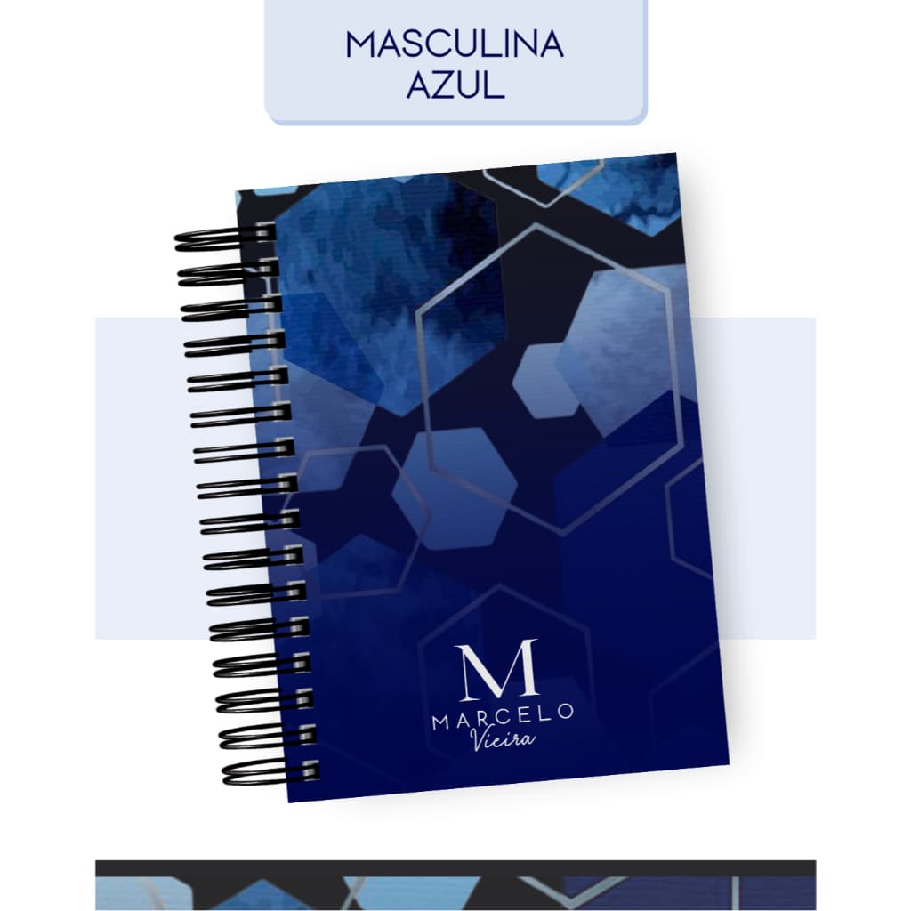 COLEÇÃO MASCULINA AZUL PERSONALIZADO COM NOME – PRESENTE  | CANECA + AGENDA + PLANNER + BLOCO |