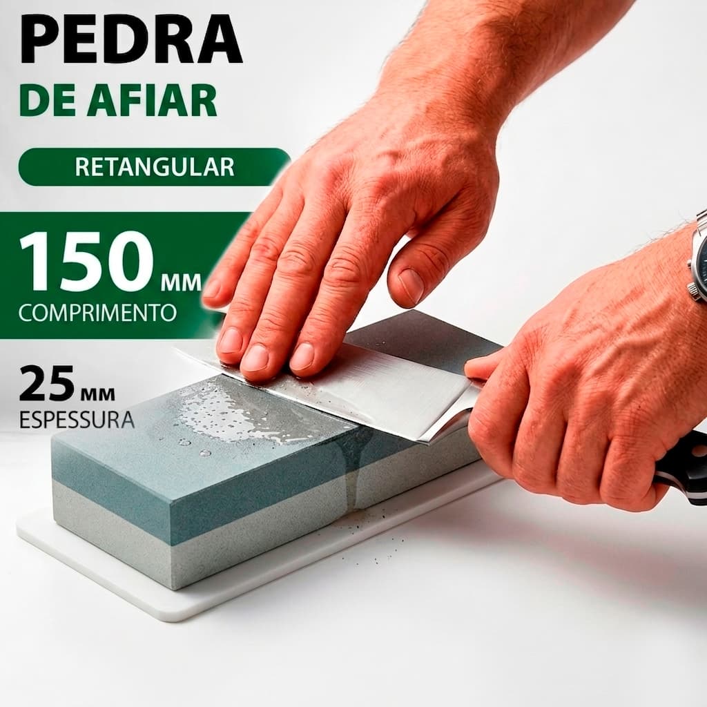 Pedra Amolador Faca Afiador Lamina Dupla Face Retangular