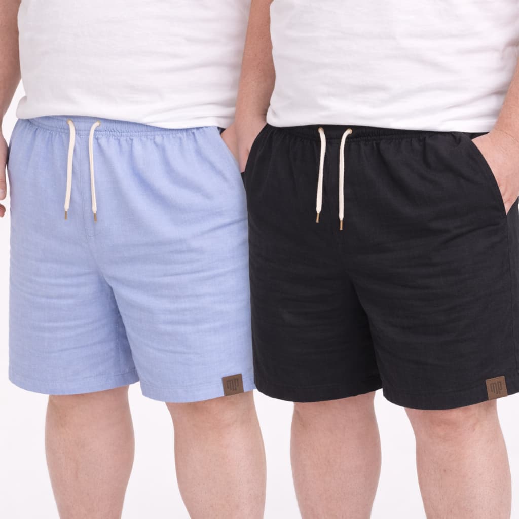 Kit 2 Shorts de Linho Plus Size Masculino Estilo Mauricinho Casual Verão