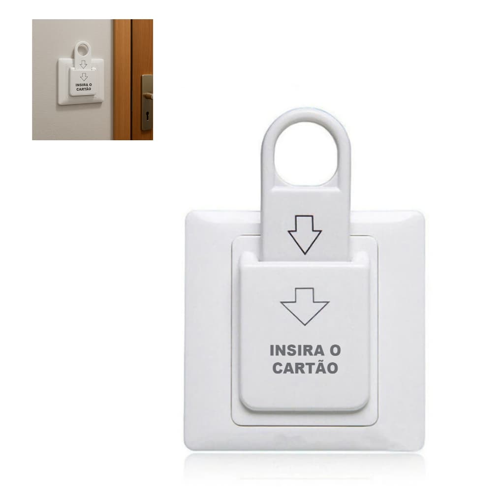 Interruptor Cartão Magnético 86x86 220V 40A Chave Geral Energia para Hotel Pousada Airbnb