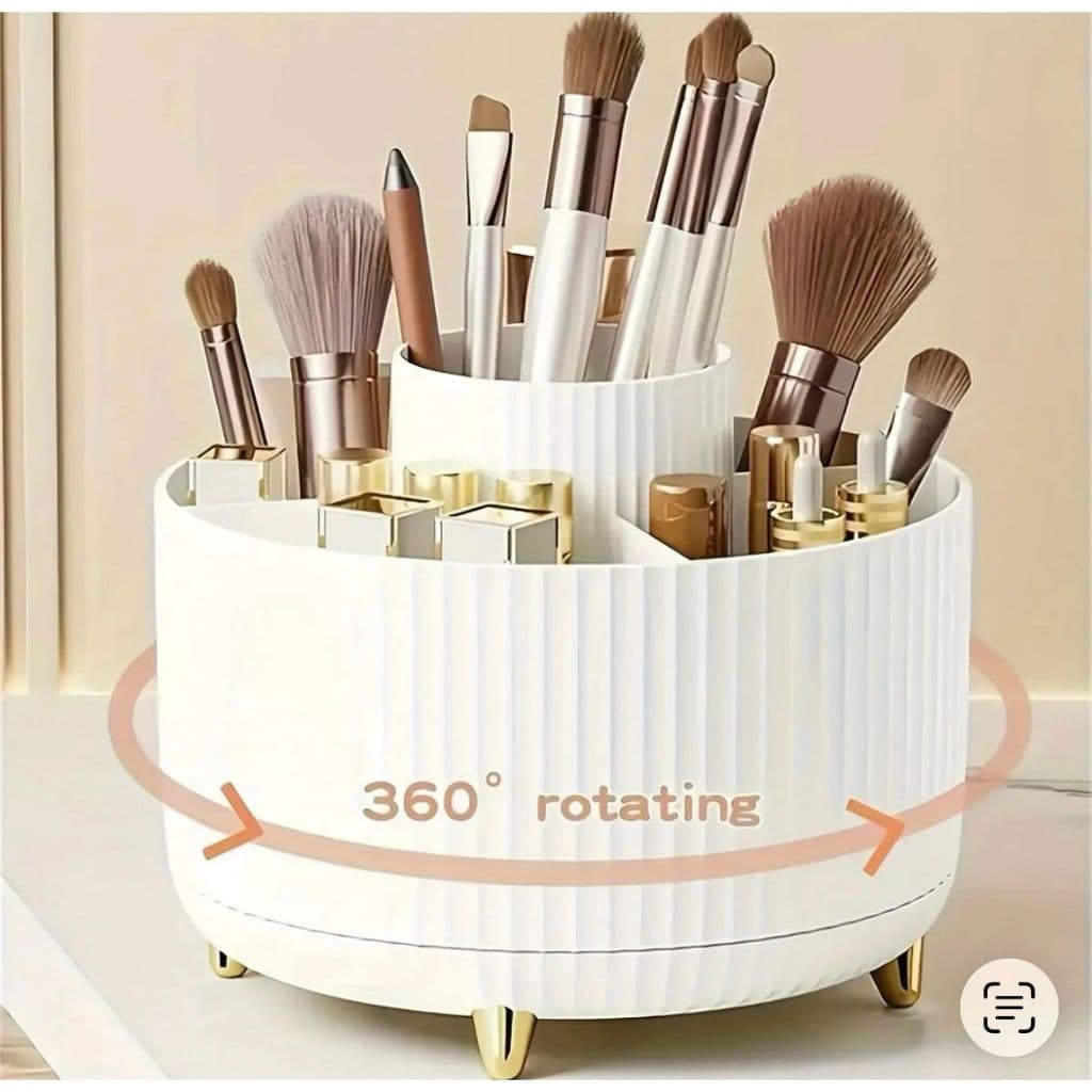 Porta Pincel E Maquiagem Giratório Organizador Cosméticos