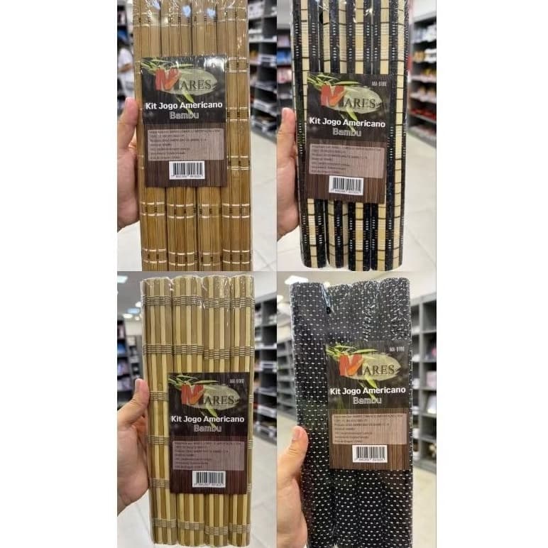 Kit Jogo Americano em Bambu - 4 Peças | Diversos Modelos