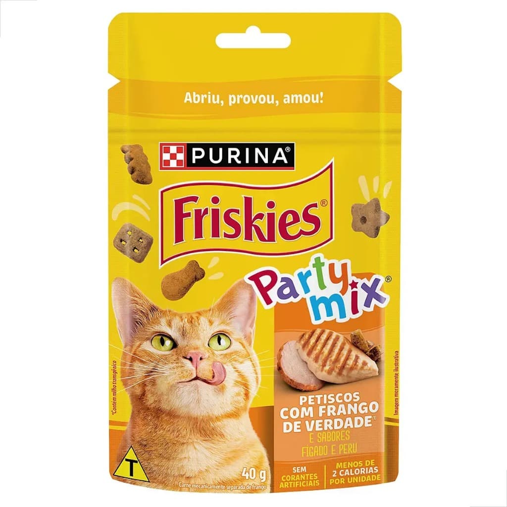 Friskies Party Mix Sabor Frango 40g Petisco p/ Gatos Purina