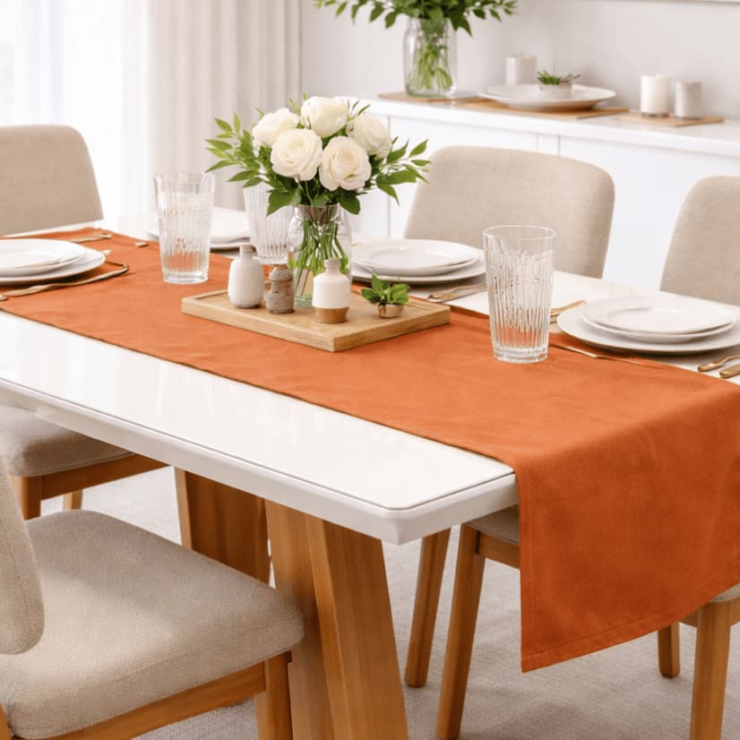 Caminho de Mesa Trilho Passadeira Decoração Centro de Mesa em Linho Mesa Posta Dia dos Namorados
