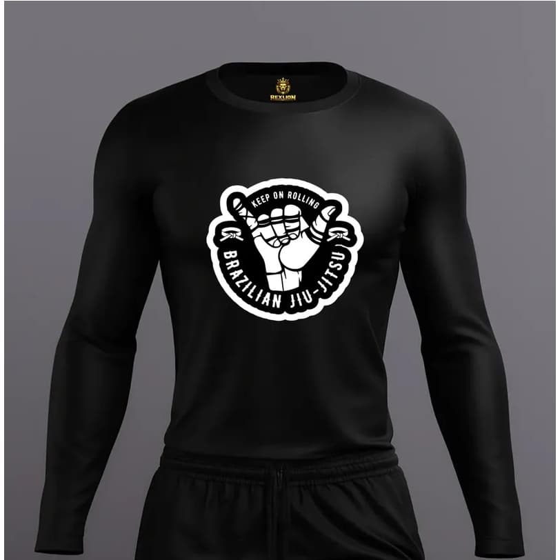 Camiseta Rash Guard Jiu Jitsu Bjj Manga Longa No-gi Lutador