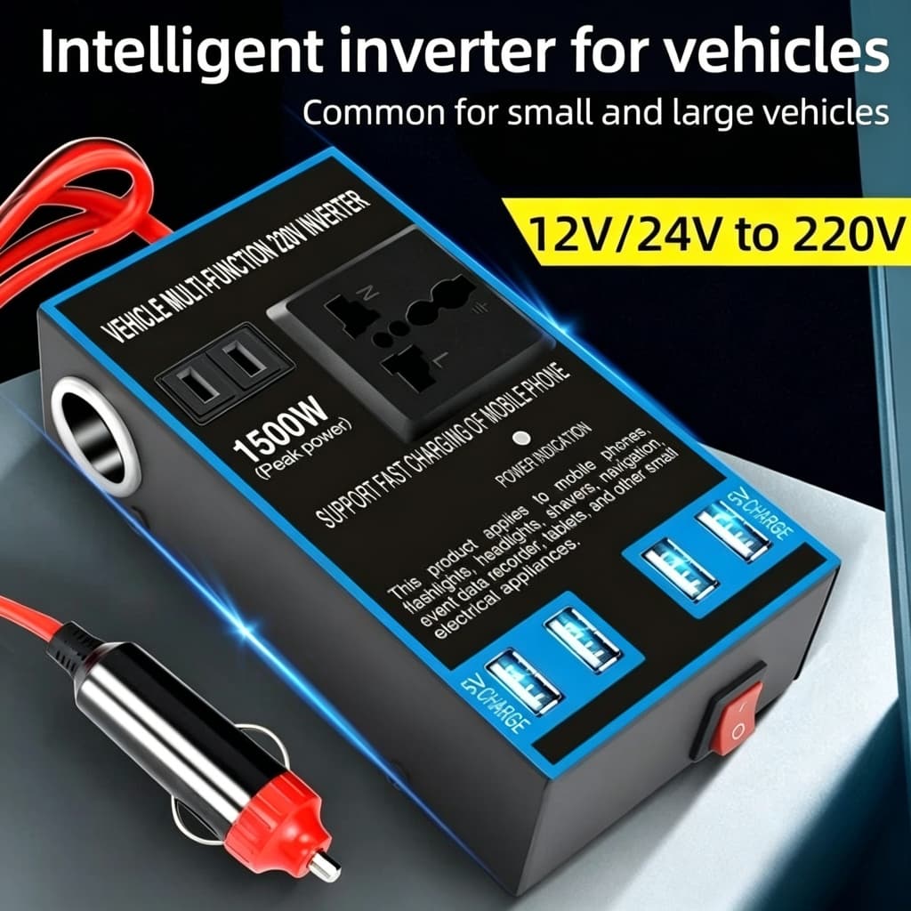 Inversor Energia 1500w Carro Caminhão Tomada 12-24v A 220v inversor reliable Conversão de 12V/24V para 220V