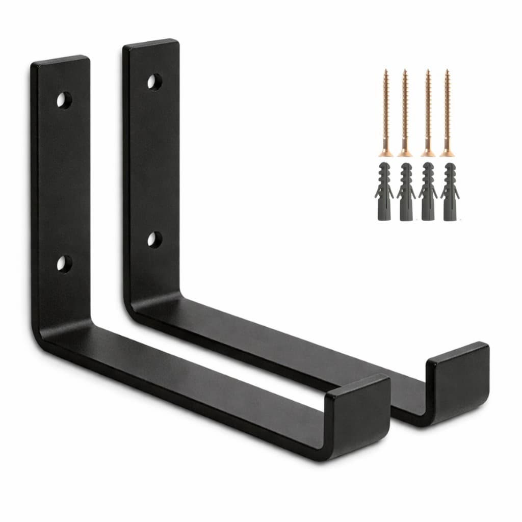 Kit 2 Mão Francesa 30cm Invertida Reforçada Suporte Prateleira Ferro Parede Alta Resistência