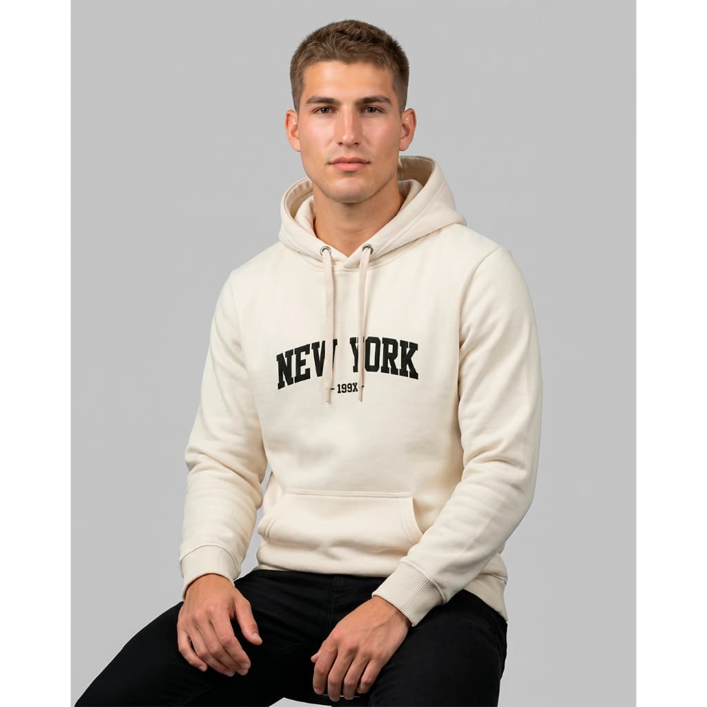 Blusa Blusão Moletom Canguru Nova York New York Unissex Masculino e Feminino 60% Algodão  Com  Interior  Peluciado  310g