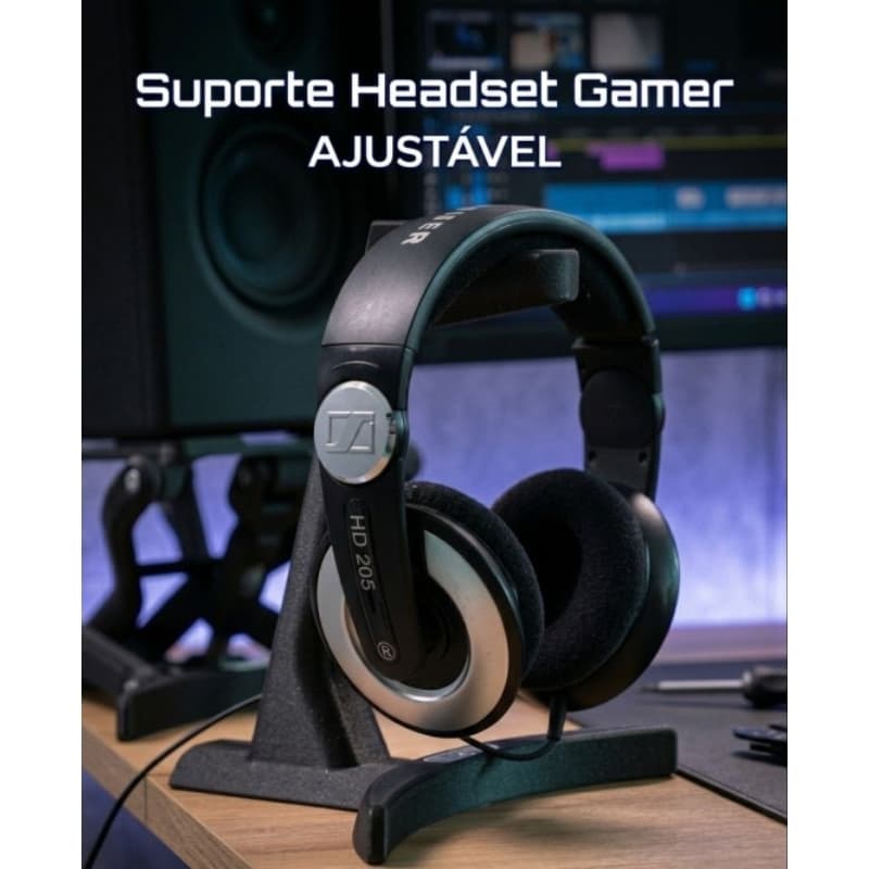 ​Suporte Headset Gamer Profissional Com Ajuste De Altura Organizador De Mesa E Quarto Gamer Acessório Fone De Ouvido