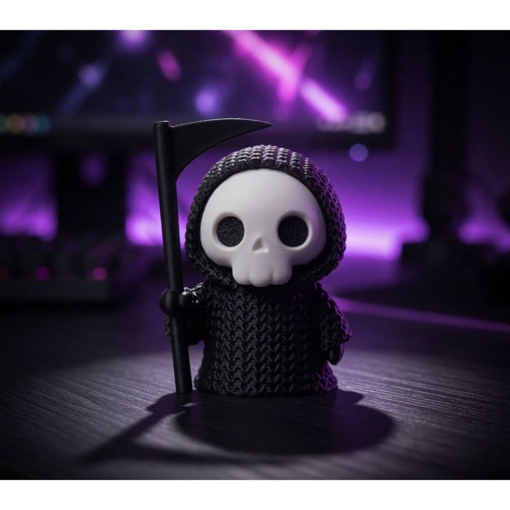 Boneco Colecionador Decorativo Mort Grim Reaper Estilo Chibi Impressão 3D