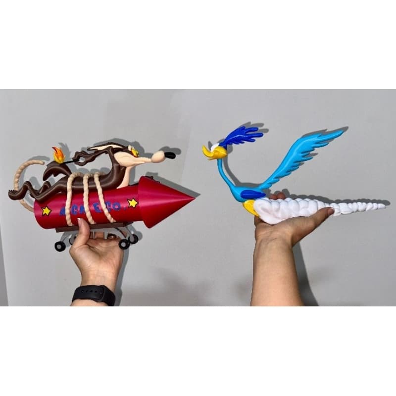 Coiote e Papa-Léguas Looney Tunes 3D Desenho animado 31cm/28cm/18cm Action Figure presente Colecionáveis Geek Decoração