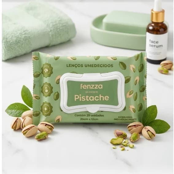 LENÇOS UMEDECIDOS FENZZA SKINCARE PISTACHE - FENZZA
