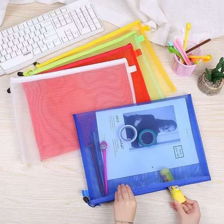 KIT 10 Estojo Multiuso Bolsinha Nylon Papelaria Colorido Necessaire Estojos de Lápis Equipamento Escolar