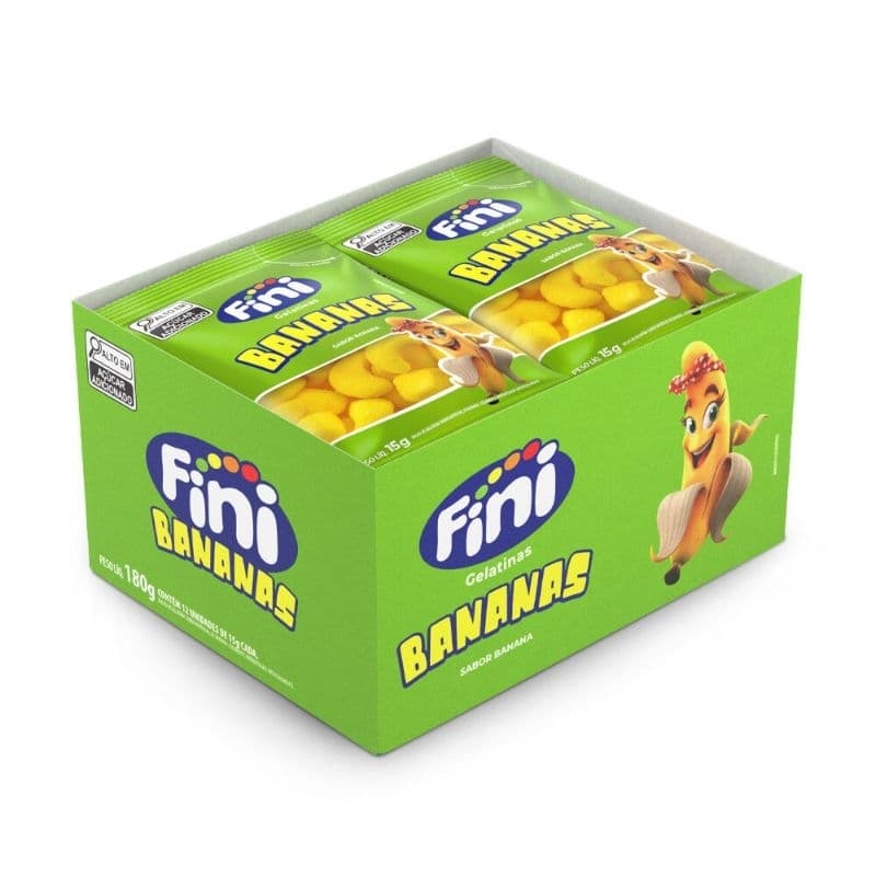 🍌 FINI MINI BANANAS - CAIXA COM 12 UNIDADE 15g 🍌🪅