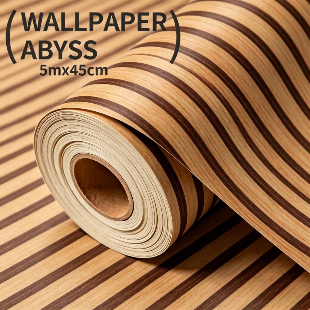 Papel de Parede Autoadesivo 3D Madeira Ripado Escuro 5m x45cm Impermeável Lavável para Sala Decoração Casa