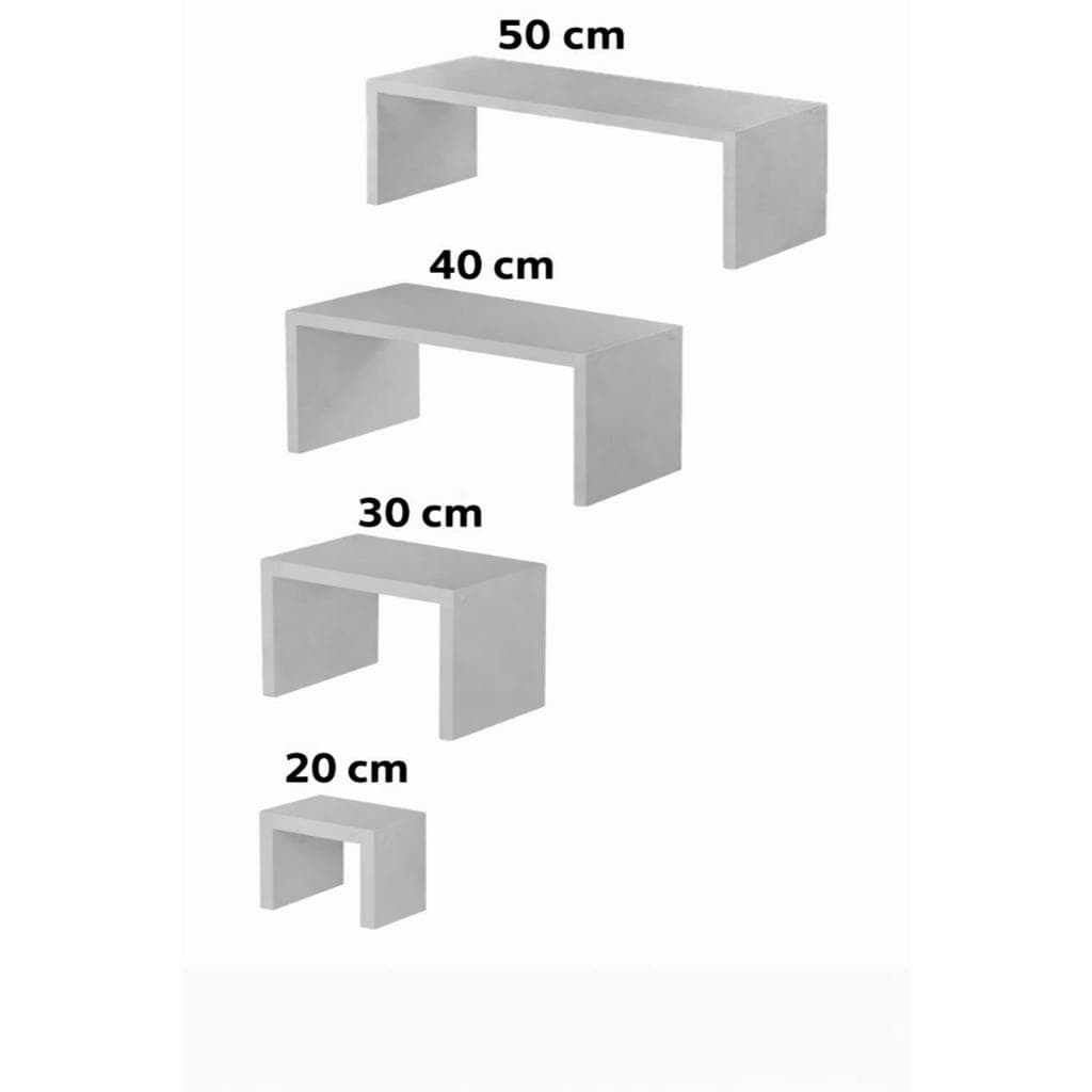 Kit 4 Prateleiras Organizadoras Multiuso para Armários  -Tamanhos: 50cm, 40cm, 33cm e 23cm