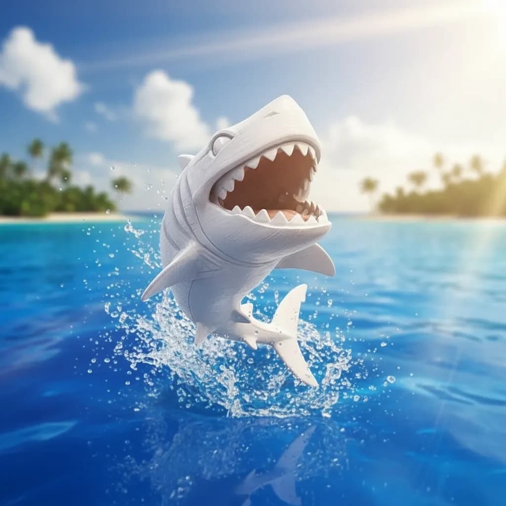 Brinquedo Tubarão Articulado Anti Stress Flexivel  Presente Criança  Decoração Enfeite de Aquario