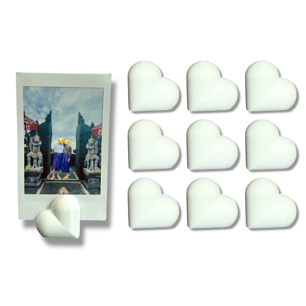 Suporte Porta Retrato Base Coração para Foto Polaroid Cartão Menu Decoração Casamento Dia Das Mães