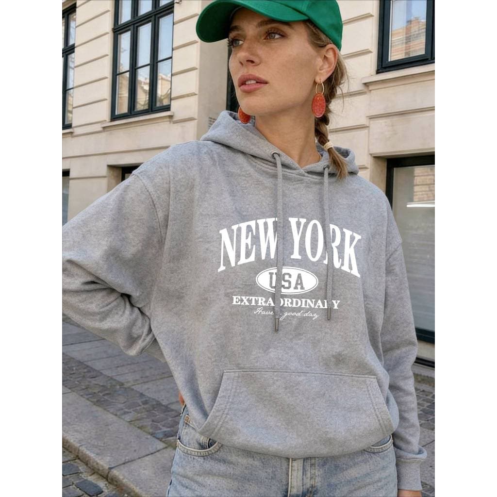 Moletom Feminino Flanelado Canguru Oversized Liso com Capuz Inverno 2026