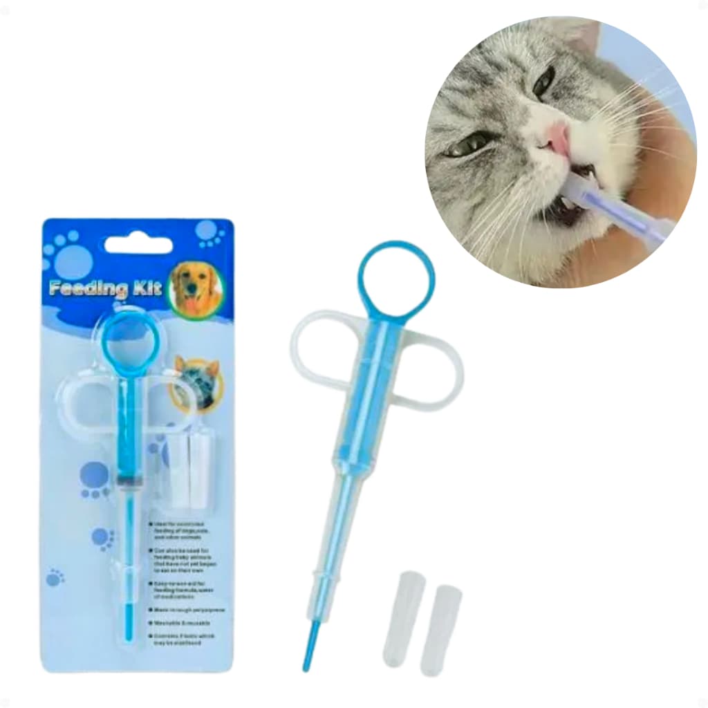 Aplicador De Comprimido Cães e Gato Pet Seringa Alimentador Dosador Medicamentos Dar Remédio Filhote