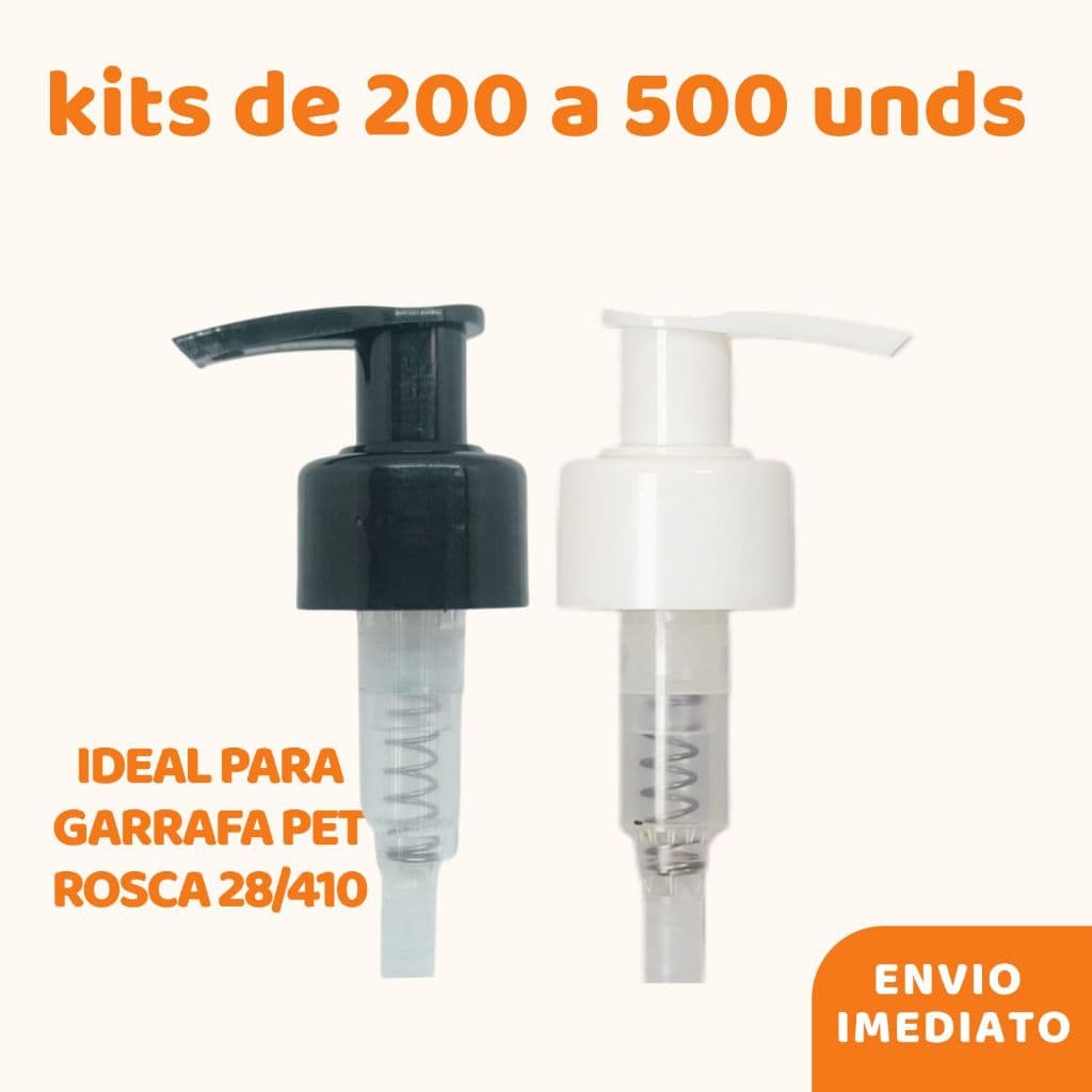 Kit Válvulas Pump | Saboneteira Lotion | Bico de Pato - Rosca 28/410 – 200 a 500 Und - atacado