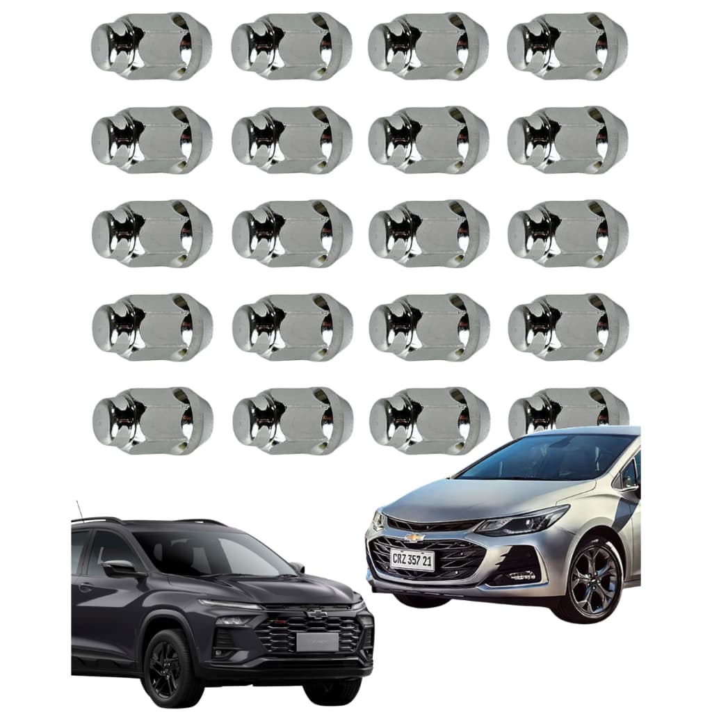 Jogo 20 Porcas Cromadas Onix Cruze S10 Tracker Até 2019