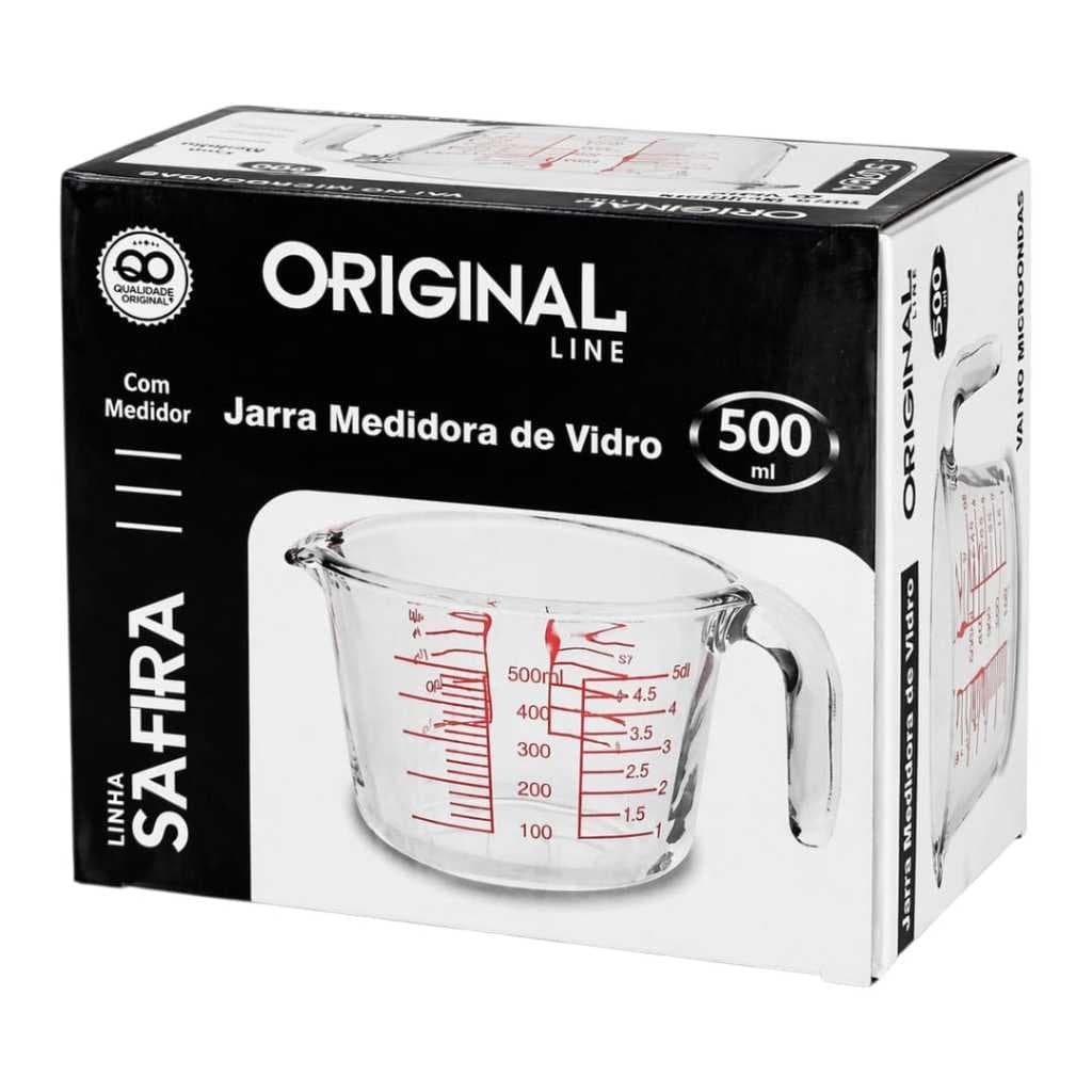 Jarra Medidora 500ml Vidro Resistente Com Medidor Cozinha