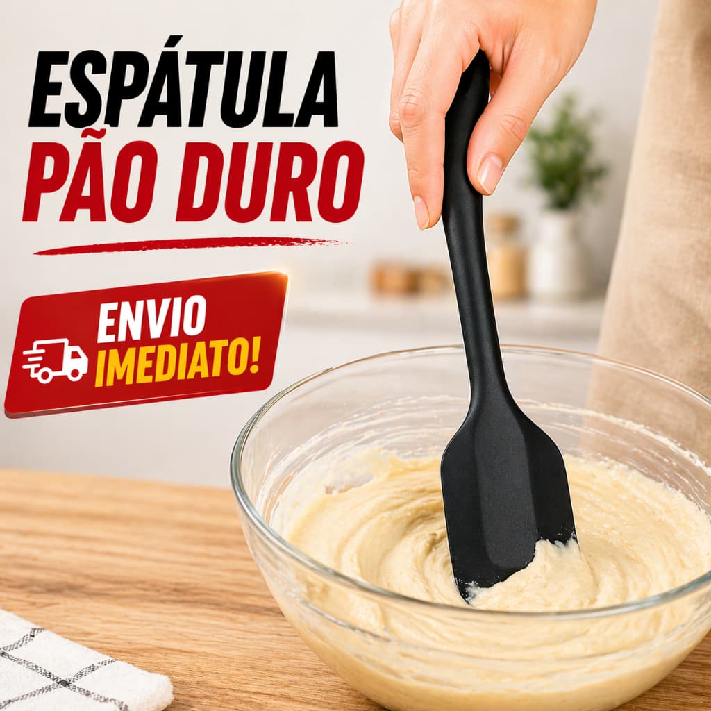 Espátula Silicone Pão Duro Antiaderente Resistente 230°C Não Risca Panela Cozinha Confeitaria