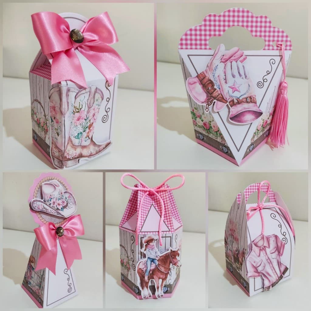 ✨ ENVIO RÁPIDO Kit Festa - Cowboy, Boiadeira, Menina, Rosa, Haras - Papelaria Personalizada - Lembrancinha de Festa