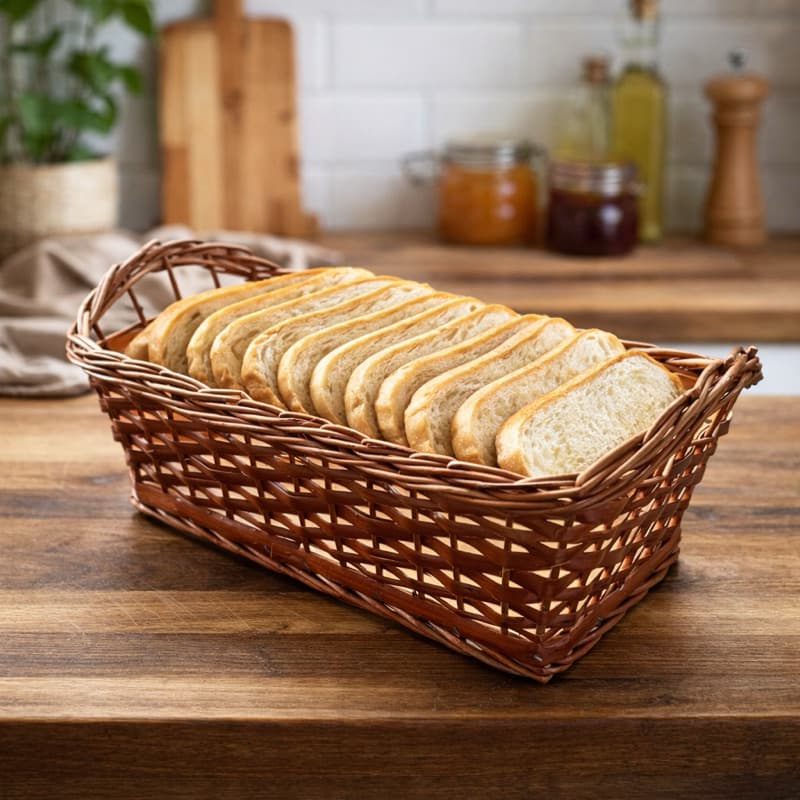 Cesta De Pão Em Vime Engomadeira Padeirinha Organizadora Natural Envernizado Guardanapo