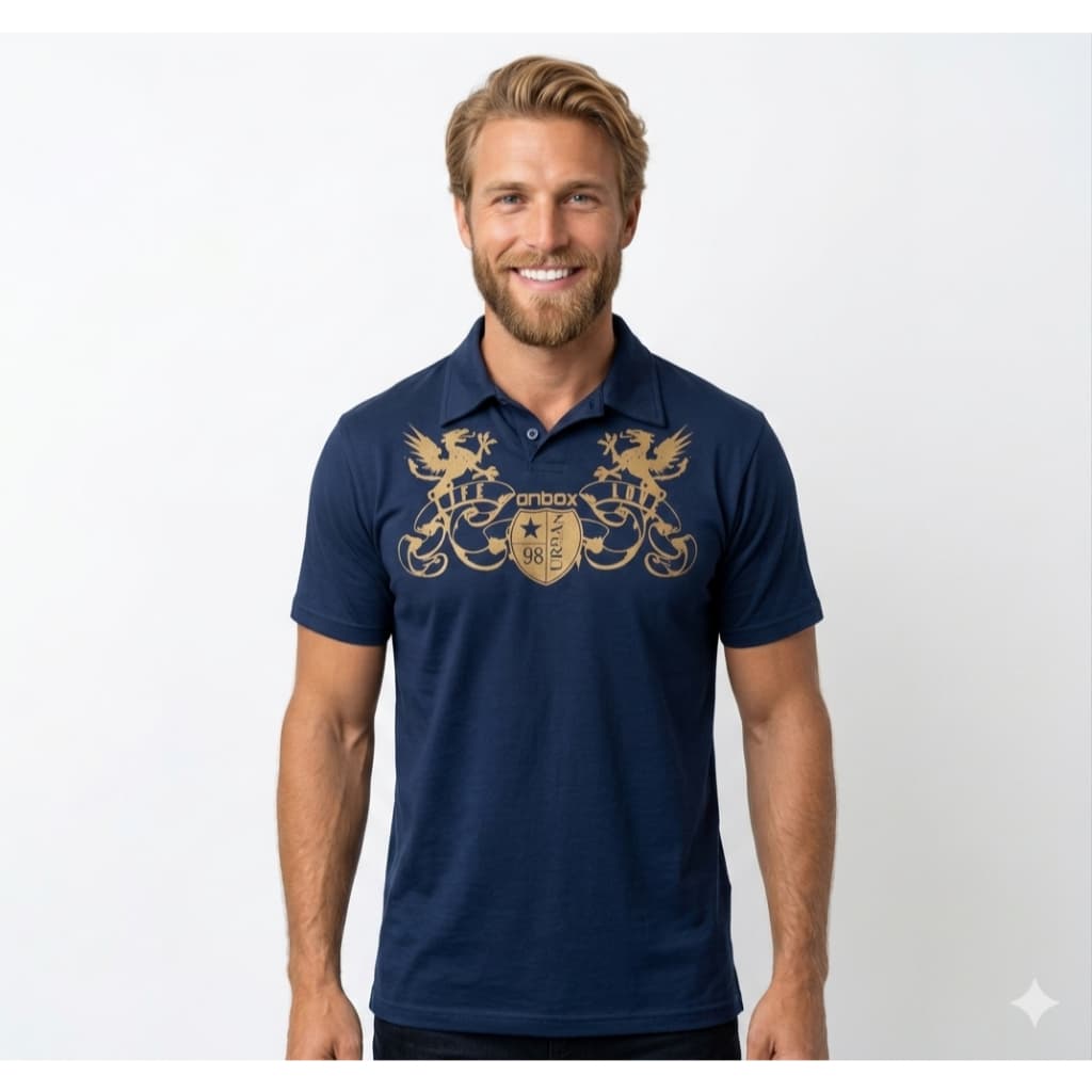 Polo Slim Fit Estampada Flocada