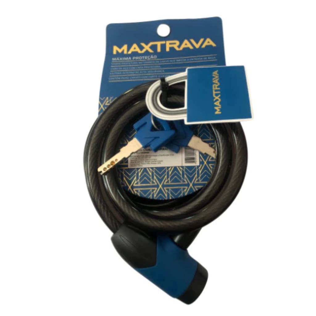 CADEADO ESPIRAL PARA MOTO 12X1500MM FUME MAX400 - MAXTRAVA