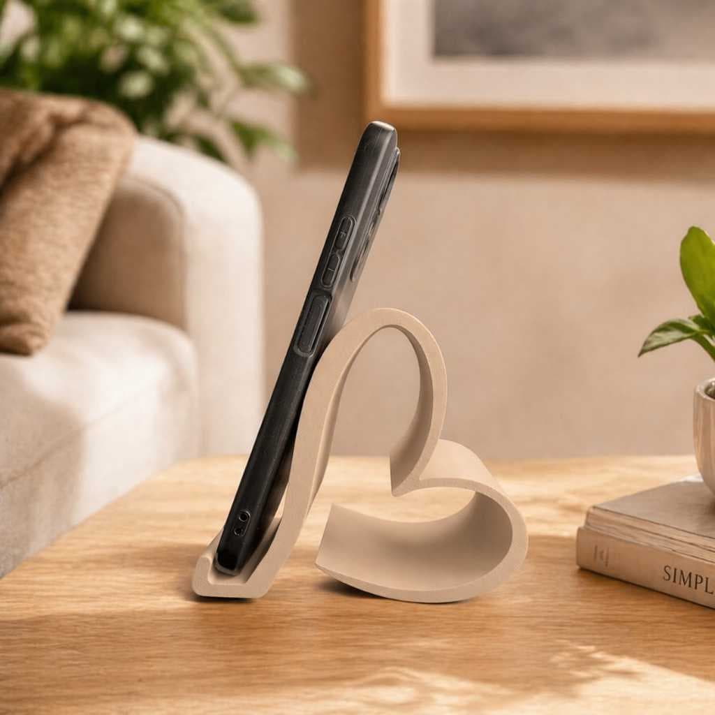 Kit 3 Suportes de Celular Coração – Porta Smartphone Decorativo, Leve e Prático para Mesa, Quarto e Escritório
