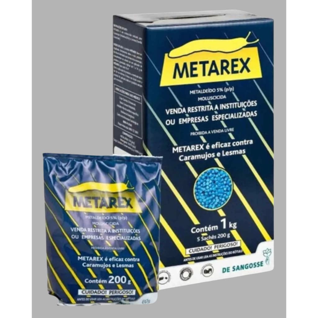METAREX DE SARGOSSE LESMICIDA EFICAZ CONTRA CARAMUJOS E LESMAS - 1KG OU 200G.