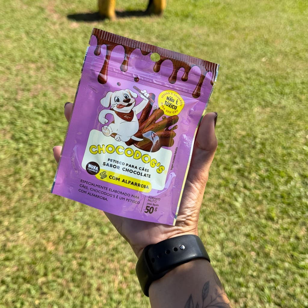 Petisco sabor chocolate pra cachorro cães dogs  Sachê  Sobremesa Pet Não Tóxico Palito
