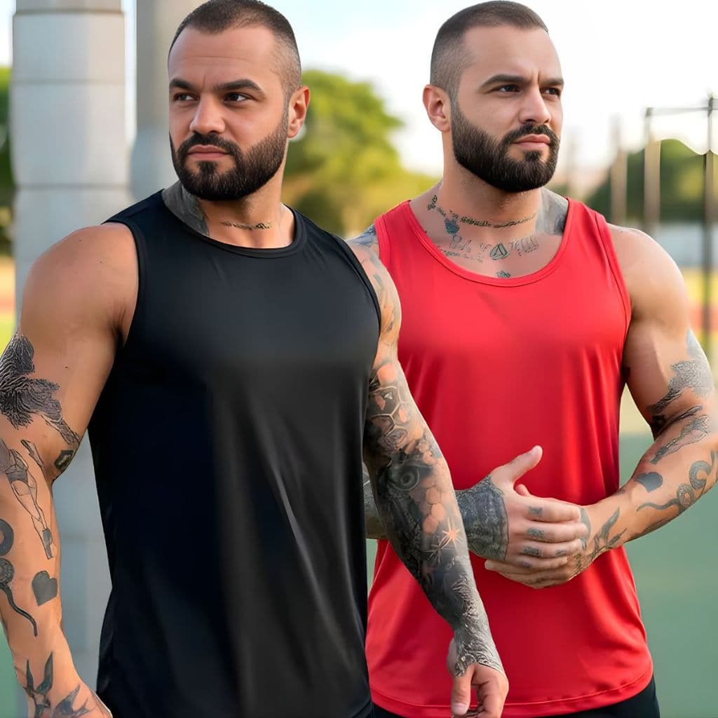 Kit 2 Regata Dry Fit Masculina Camiseta Treino Anti Odor Suor Não Amassa Academia Fitness Machão